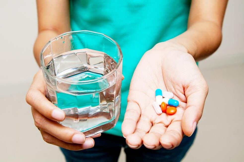 A girl takes medication to remove papillomas.